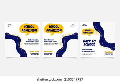 school admission balloon speech illustration vector set banner design. social media promotion vector back to school.