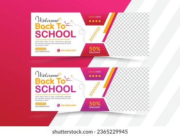 School Admission Banner 2024 social media cover page layout  kids school admission web banner template design set. Admission web banner post or social media banner design.