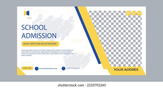 School Admission Banner international school 2023 design tamplate