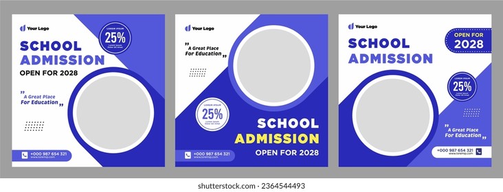 School admission banner or social media post template