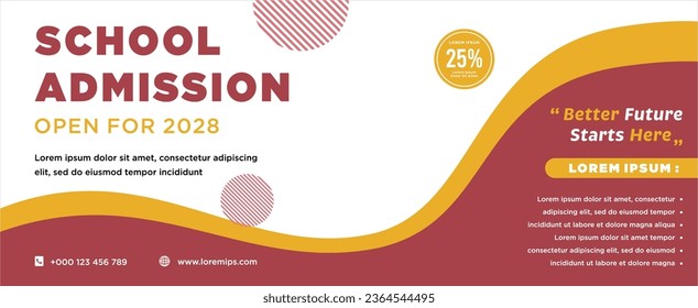School admission banner or social media post template