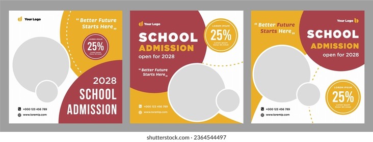 School admission banner or social media post template