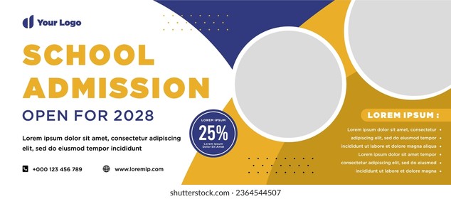 School admission banner or social media post template