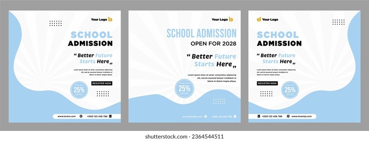 School admission banner or social media post template