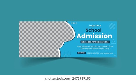 School admission banner template, admission banner