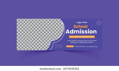 School admission banner template, admission banner