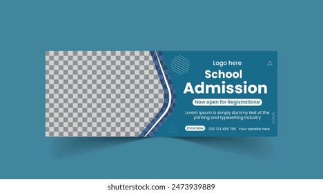 School admission banner template, admission banner