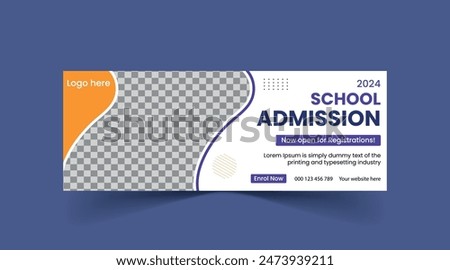 School admission banner template, admission banner