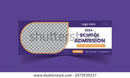 School admission banner template, admission banner