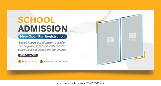 School admission banner template for business