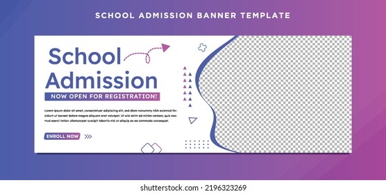 School Admission Banner Template Design