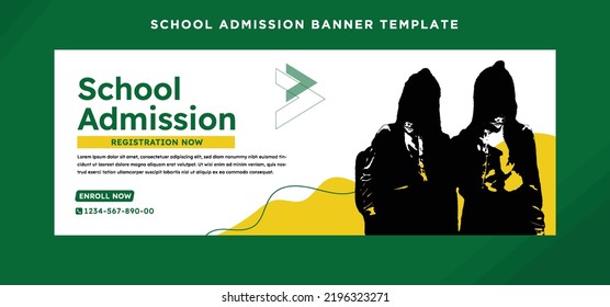 School Admission Banner Template Design