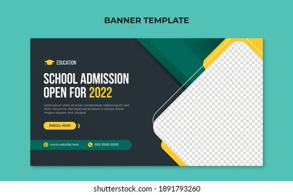 School Admission Banner Template For Junior And Senior High School