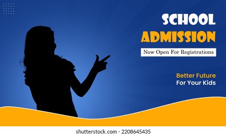 School Admission Banner Thumbnail Editable Template