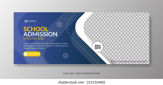 School admission banner web template