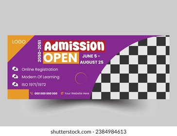 School Admission Banner ,webinar vector design, social media banner design, post, cover, education banner, sale post, Creative Business Marketing Social Media Cover Template