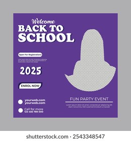 Eintrittskonzept für die Schule quadratische Flyer Vorlage
