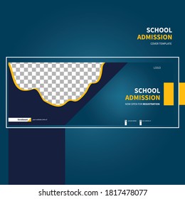 School Admission Cover Template for website, social media cover, timeline post, poster and other sector
