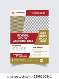 School Admission Creative Flyer Template or Unique Education Leaflet A4