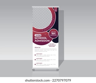 School admission creative roll up banner design