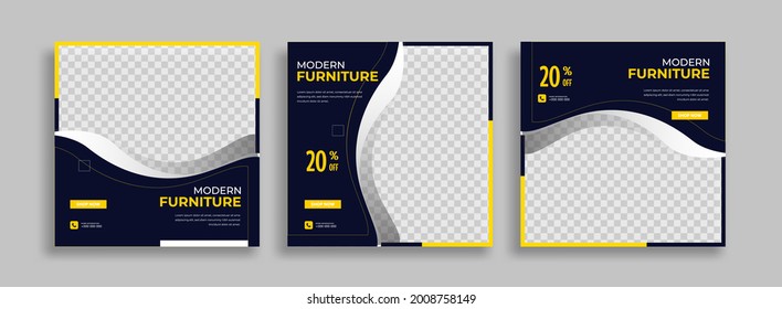 School admission Editable minimal square banner template. Yellow blue background color with geometric shapes for social media post, story and web internet ads. Vector illustration