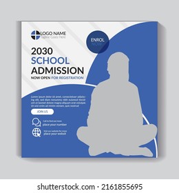 school admission or education social media post design template