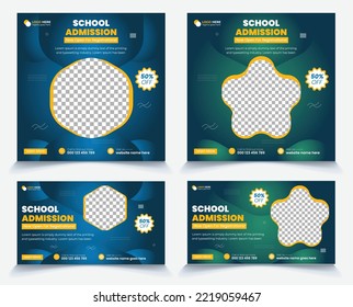 School Admission Education  Social Media Post And Web Banner Template