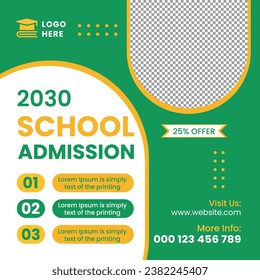 School admission education social media posts, school admission post and web banner