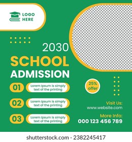 School admission education social media posts, school admission post and web banner