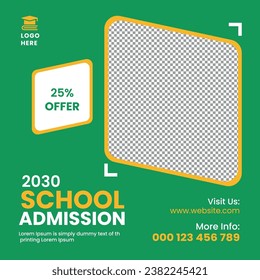 School admission education social media posts, school admission post and web banner