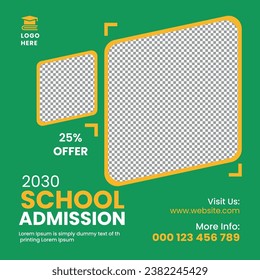 School admission education social media posts, school admission post and web banner