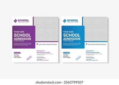 School Admission Education social media post and web banner template design