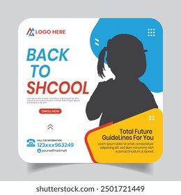 School Admission Elegance Social Media Post Design Template