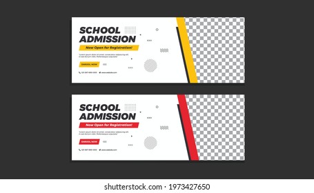 School Admission Facebook Cover Template Design