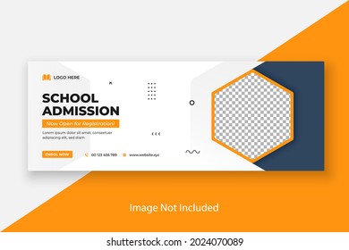 School Admission Facebook Cover and Web Banner Template, Back to School Social Media Cover Template