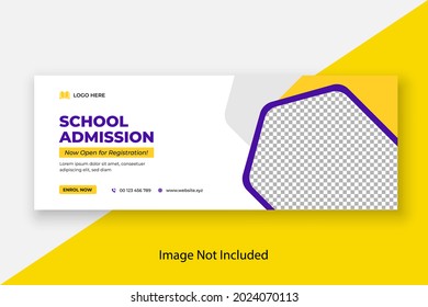 School Admission Facebook Cover and Web Banner Template, Back to School Social Media Cover Template