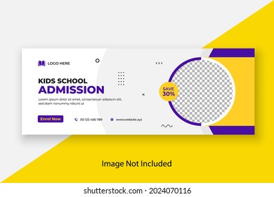 School Admission Facebook Cover and Web Banner Template, Back to School Social Media Cover Template