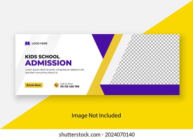 School Admission Facebook Cover and Web Banner Template, Back to School Social Media Cover Template