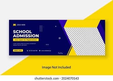 School Admission Facebook Cover and Web Banner Template, Back to School Social Media Cover Template