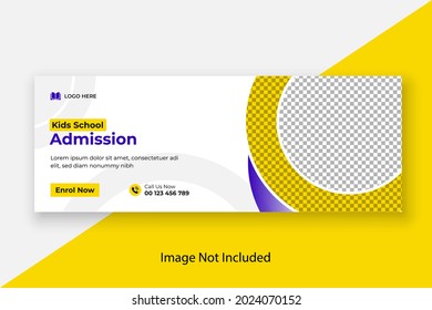 School Admission Facebook Cover and Web Banner Template, Back to School Social Media Cover Template