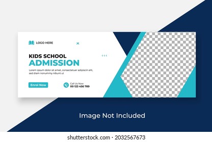 School Admission Facebook Cover and Web Banner Template, Back to School Social Media Cover Template