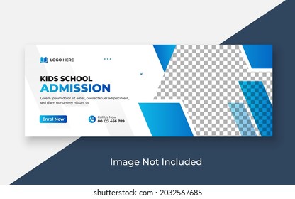 School Admission Facebook Cover and Web Banner Template, Back to School Social Media Cover Template