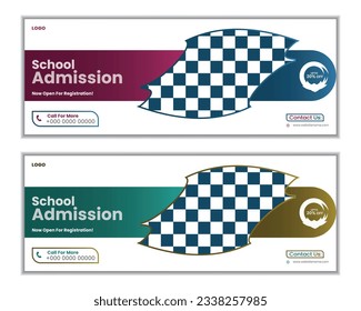 School Admission Facebook Cover and Web Banner Template admission social media post  cover or web banner template
