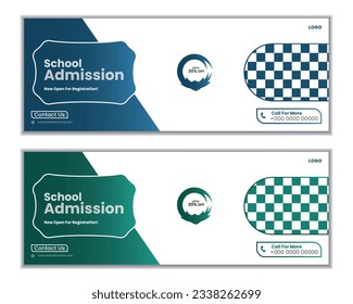 School Admission Facebook Cover and Web Banner Template admission social media post  cover or web banner template