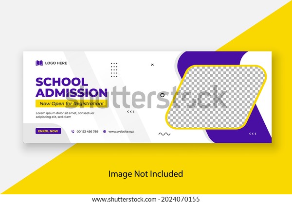 School Admission Facebook\
Cover and Web Banner Template, Back to School Social Media Cover\
Template