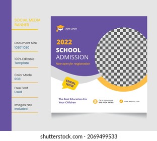 School Admission Facebook Post Design 