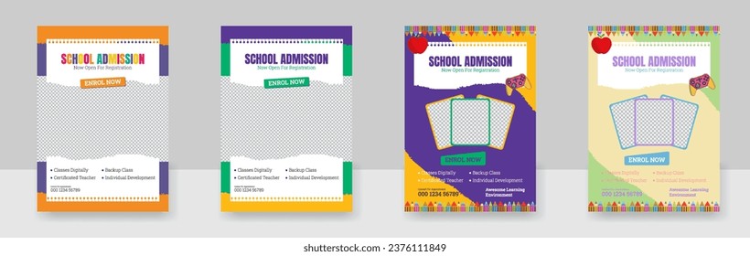 School admission flyer design. back to school flyer design