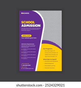 School admission flyer design and back-to-school Modern Poster, leaflet template