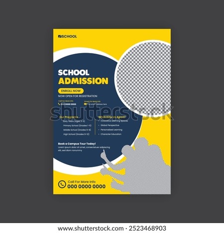 School admission flyer design or Poster banner and leaflet design for the kids back to school