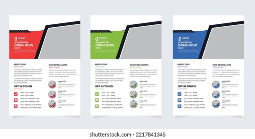 Design-Set für die Schulzulassung. Schulflyer-Design-Set